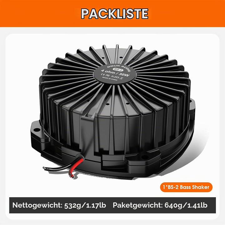 Douk Audio BS-2 Bass Shaker: 30 W Taktiler Wandler – Subwoofer-Tieftöner für Heimkino, Car-Audio und