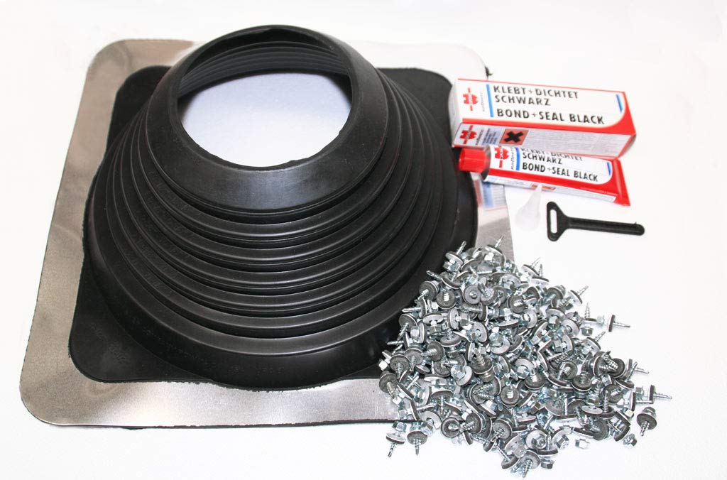 Rohrmanschette 140-292mm eckig, Nr. 7 für Rohrdurchführungen aus EPDM mit Montageset - Dichtungsmass