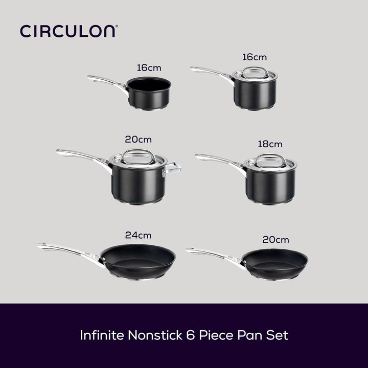 Circulon Infinite topfset induktion - 6 teilig Antihaft-Töpfe und kochtopf set mit Edelstahldeckeln