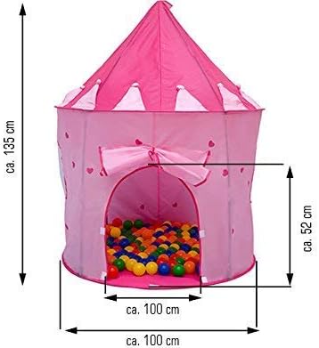 LittleTom Bällebad Mädchen Kinderzelt für Drinnen & Draussen - 100x100x135 Spielzelt Kinder Bällebad