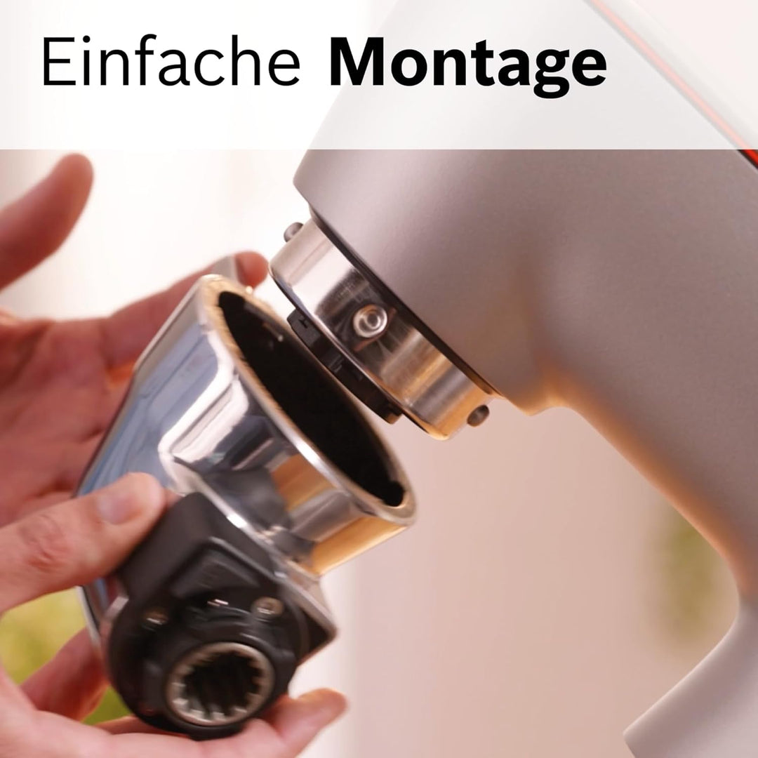 Bosch Adapter MUZ9AD1, passend für Bosch OptiMUM: Fleischwolf, Trommel-Schnitzelwerk und Profi-Pasta