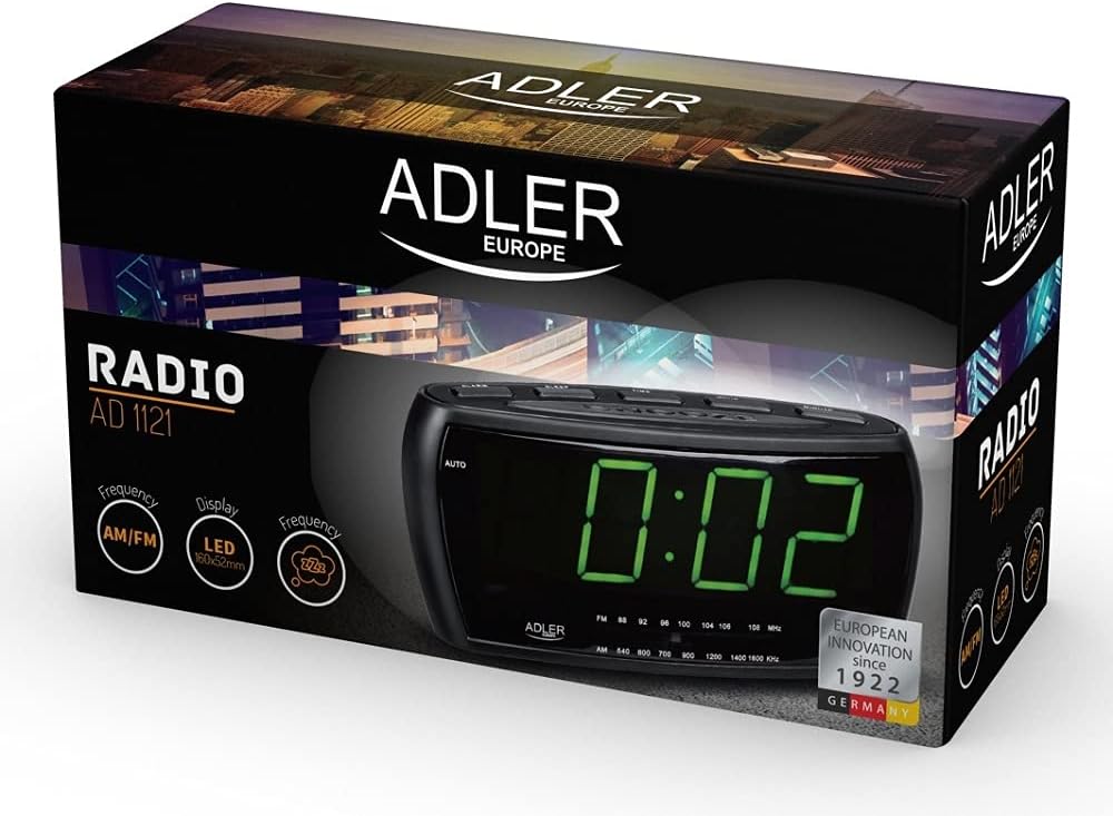 Radiowecker Uhrenradio Uhr Wecker AM/FM Radio Helligkeitsregler mit extra grossem Display Single, Si