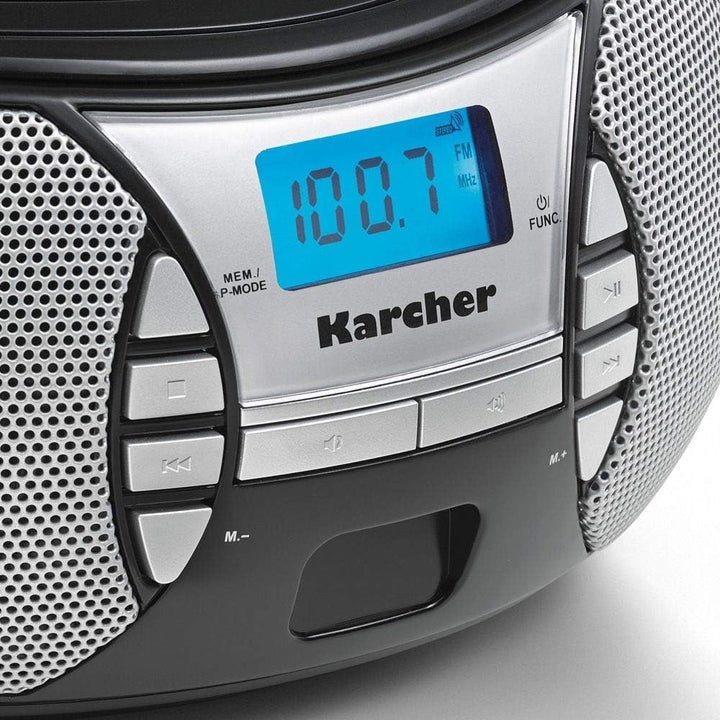 KARCHER RR 5025-B tragbares Radio, CD-Player mit Netz-und Batteriebetrieb, UKW-Radio mit AUX-Anschlu