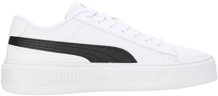 PUMA Damen Smash Platform V3 Sneaker 42 EU Puma White Puma Black Puma Gold, 42 EU Puma White Puma Bl