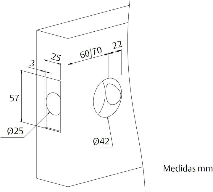 Tesa Assa Abloy, 3900U0CM Kugel Chrom, Matt Función 00, Kugel Chrom, Matt Función 00