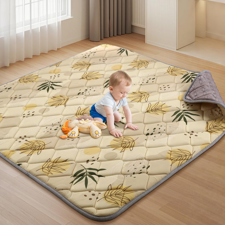 Baby Spielmatte 127x127cm Krabbelmatte, Dicke Weiche Polsterschaum Krabbeldecke für Babys und Kleink