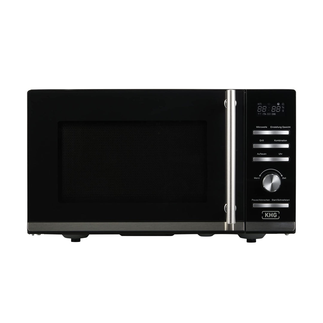 KHG Mikrowelle MW-23.1GS mit Grill 23L aus Metall in schwarz, 9 Automatikprogramme, bis 1.400 Watt,