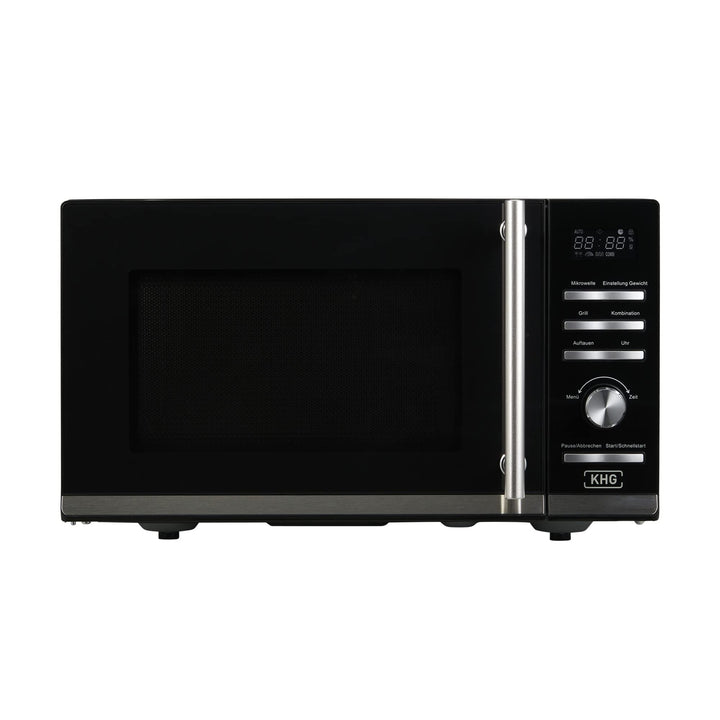 KHG Mikrowelle MW-23.1GS mit Grill 23L aus Metall in schwarz, 9 Automatikprogramme, bis 1.400 Watt,