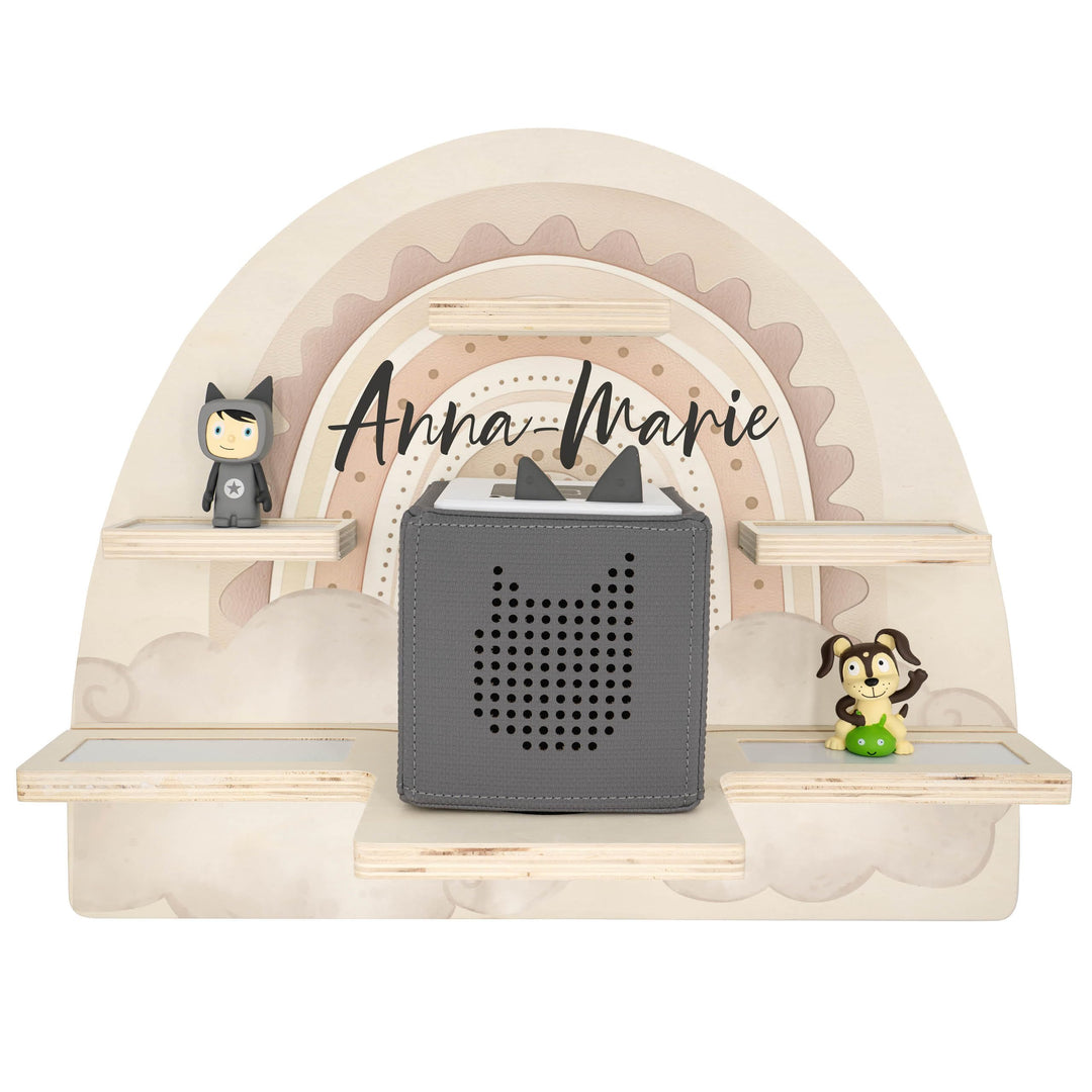 Geschenkfreude Personalisiertes Tonie Regal Mädchen Kinderzimmer - Kinder Wandregal für Tonie Hörfig