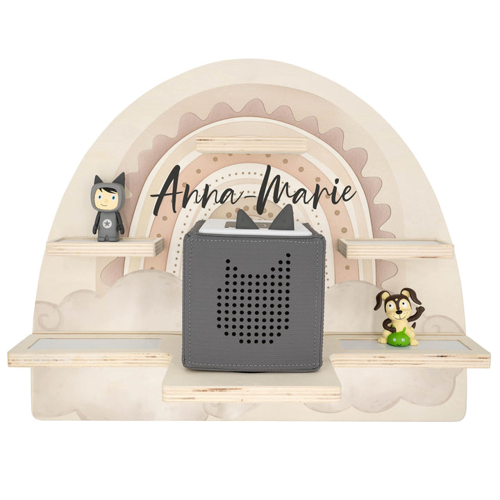 Geschenkfreude Personalisiertes Tonie Regal Mädchen Kinderzimmer - Kinder Wandregal für Tonie Hörfig