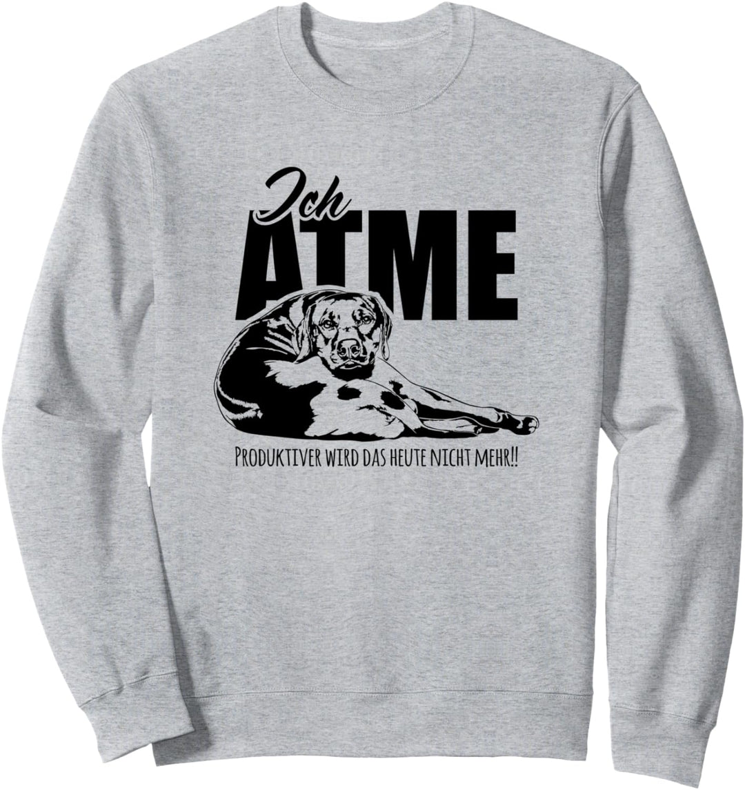 Lustiger Rhodesian Ridgeback Ich Atme Hundespruch Hund Hunde Sweatshirt