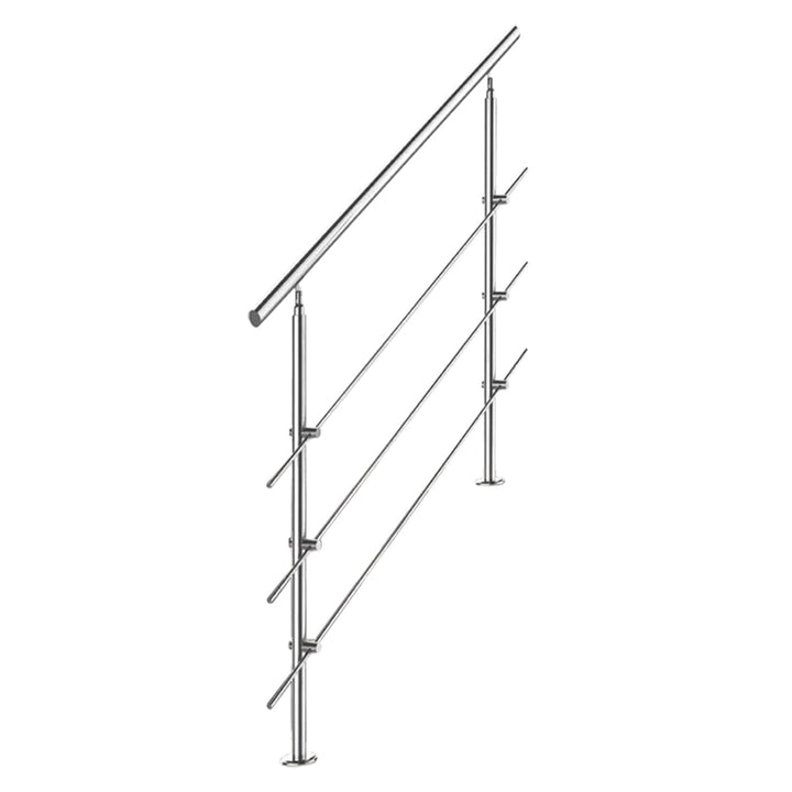 Tubiaz Edelstahl Handlauf Treppengeländer Geländer für Treppen Brüstung Balkon 80CM mit 3 Querstrebe