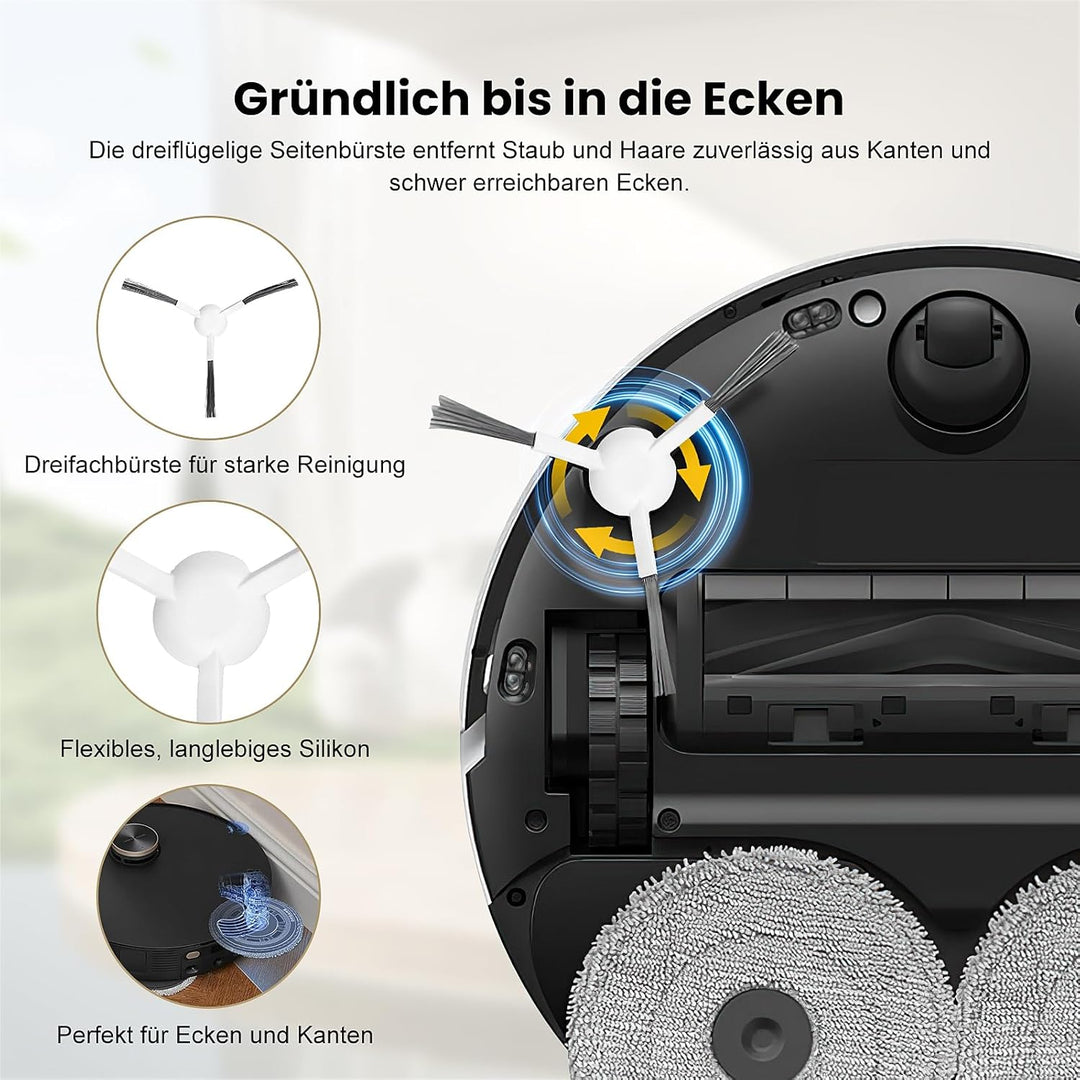 21 Stück Zubehör für Dreame L20 Ultra Saugroboter, Ersatzteile Set für L20 Ultra, 2 Hauptbürste, 6 S