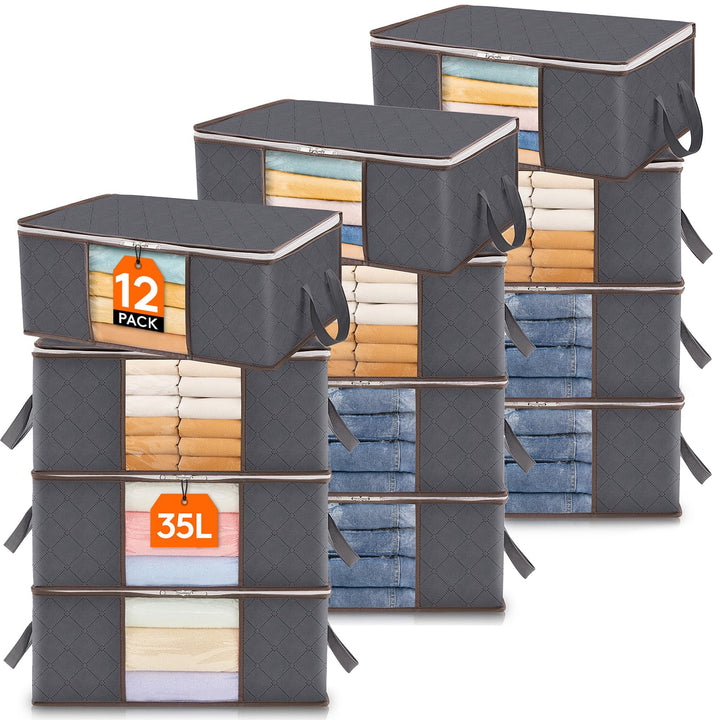 Lifewit Grosse Aufbewahrungstasche Schrank Organizer Set, Faltbar Kleideraufbewahrung mit verstärkt