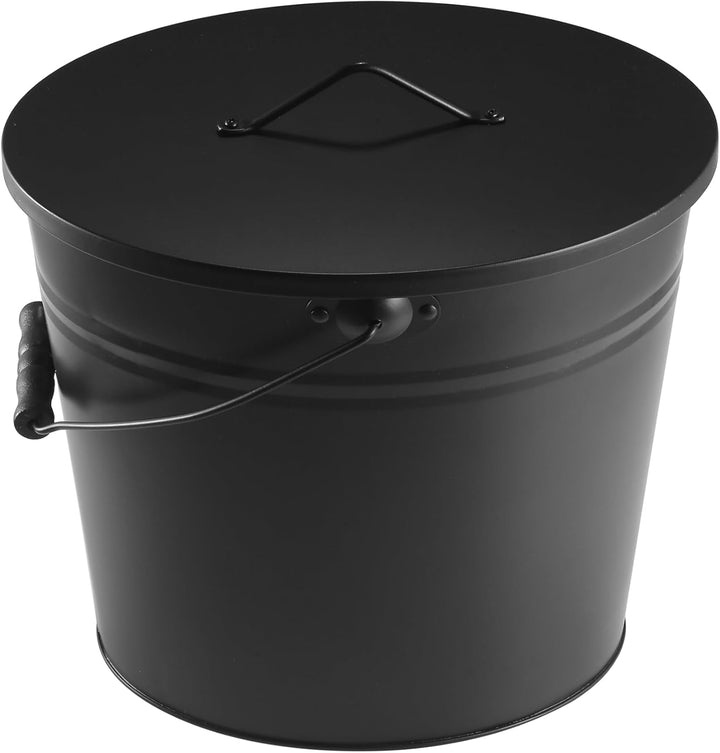 EL Fuego® Ascheeimer 15 Liter – Aschebehälter aus robustem Metall gefertigt – Kamin- & Ofen-Zubehör