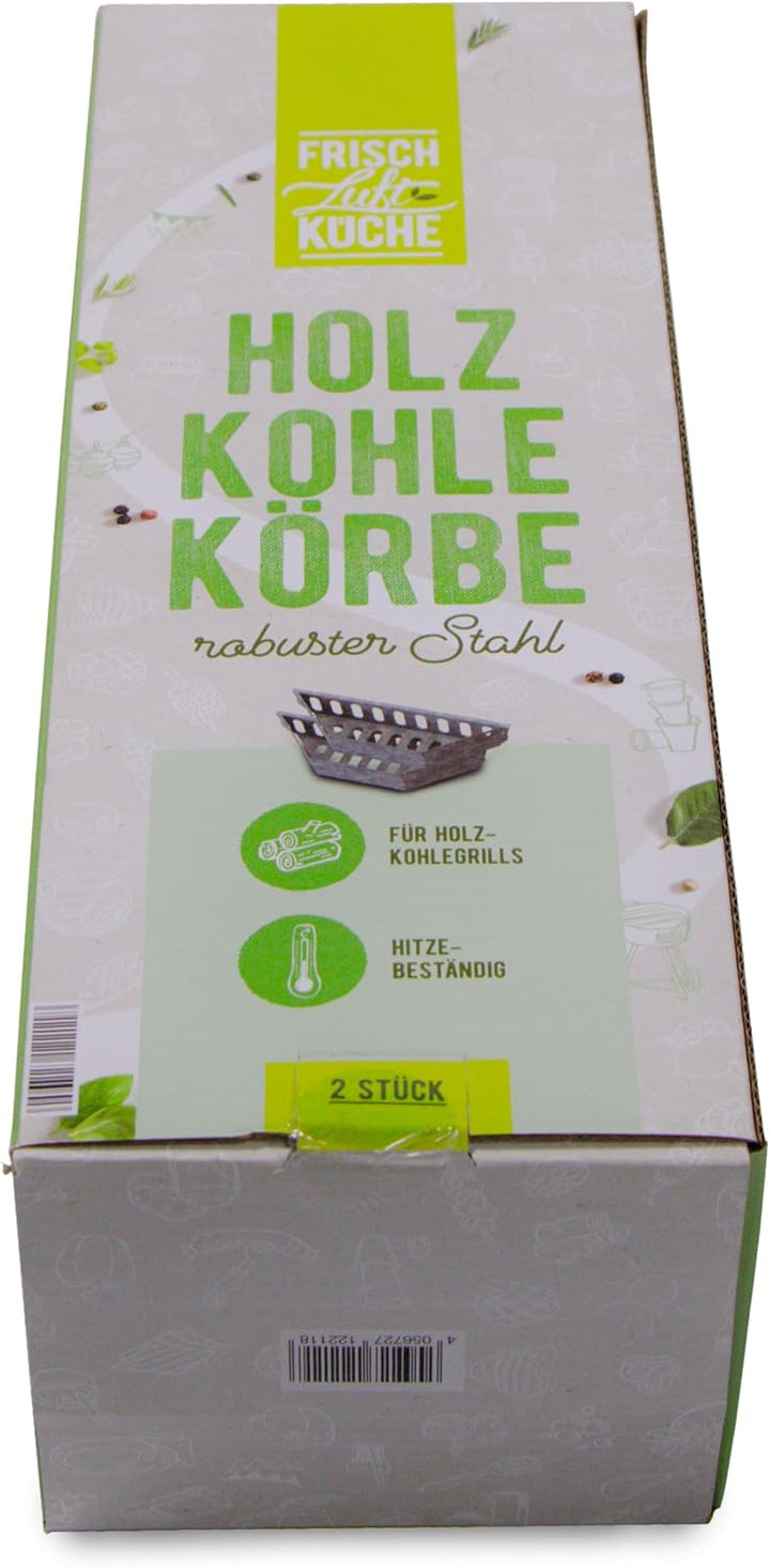 Frischluftküche Holzkohlekörbe - Optimale Glutverteilung auf Holzkohlegrills, ideal für indirektes u
