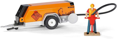 siku 3505, RAM 1500 Pick-up mit Kompressoranhänger, Schranken und Figur, 1:50, Metall/Kunststoff, Ge