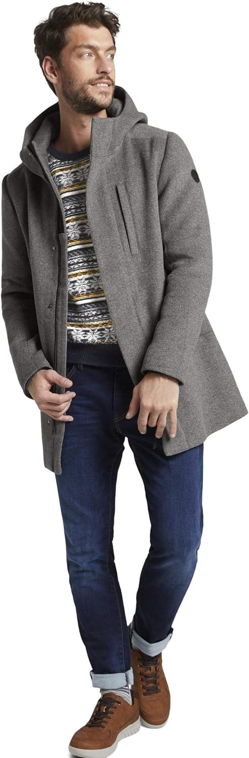 TOM TAILOR Herren Pullover & Strickjacken winterlicher Jacquard-Pullover Blue Jacquard,XL,20841,6000