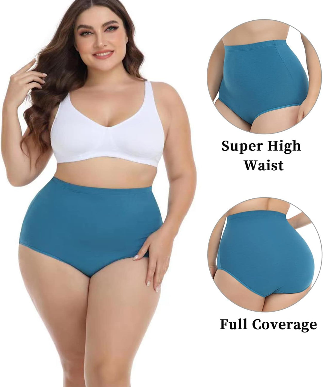 wirarpa Unterhosen Damen Baumwolle Unterwäsche Super Hohe Taille Frauen Slips 4er Pack S Mehrfarbig0
