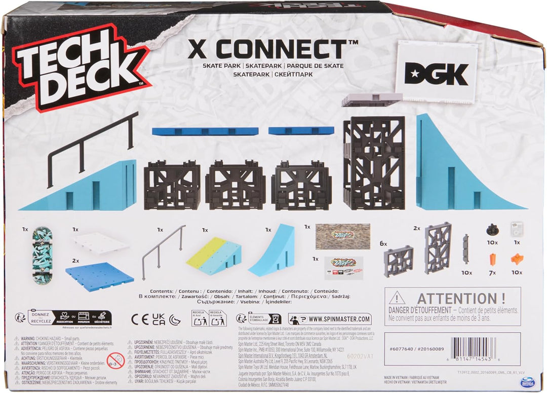 Tech Deck Toy Skateboard Playset XConnectPlusDGKSkateparkM02 | 96 mm DGK Fingerboard | X-Connect-Ste