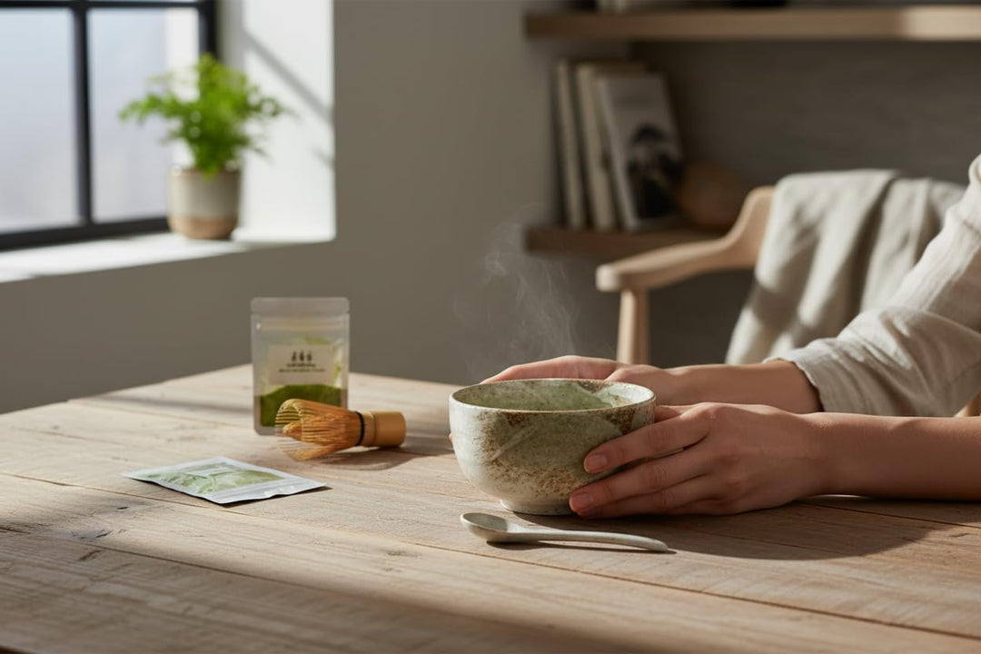 Matcha Bowl aus Porzellan – Made in Japan – 400 ml – Japanische Matcha Schale für Tee – Tee-Becher,