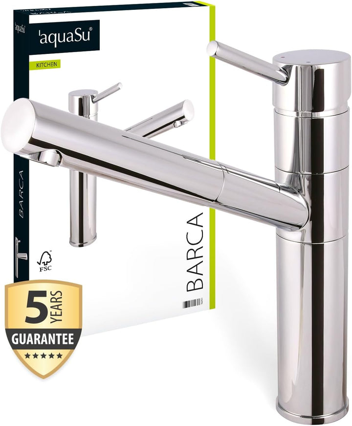'aquaSu® Einhandmischer Barca für Spüle mit Geschirrbrause Niederdruck, 1 Stück, chrom, 78070 4 Barc