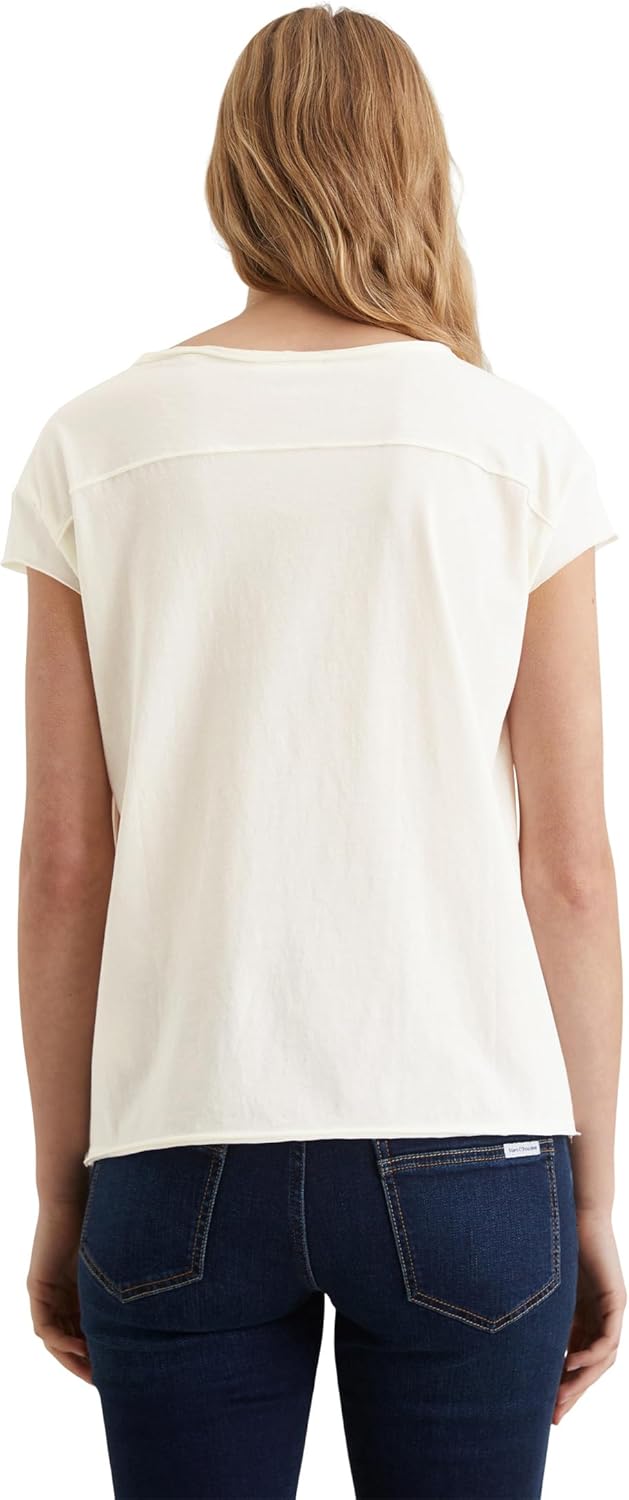 Marc O'Polo DENIM T-Shirt – Basic Damen Top – Relaxed Fit – Organic Cotton M Weiss, M Weiss