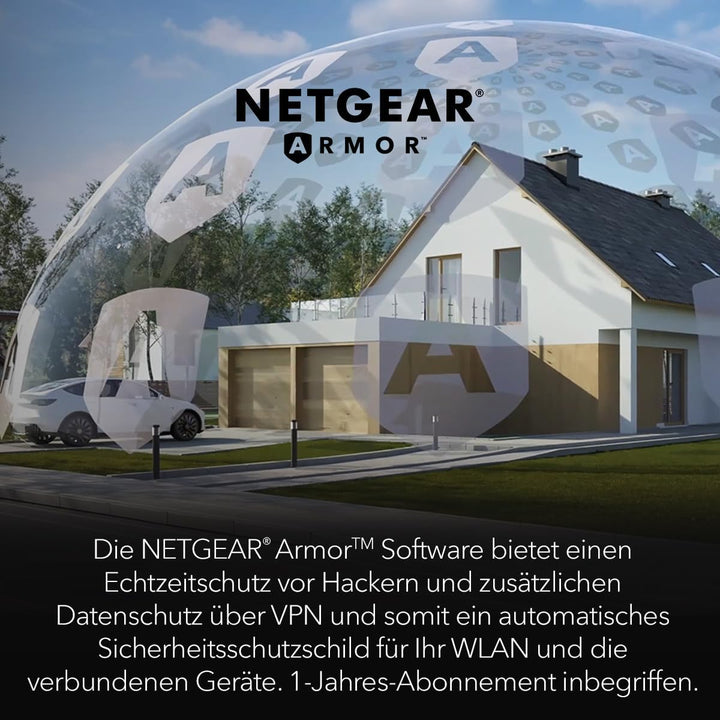 NETGEAR Orbi Tri-Band WiFi 6-Router (RBR860S), Abdeckung von bis zu 180 m², 100 Geräte, kostenlose A