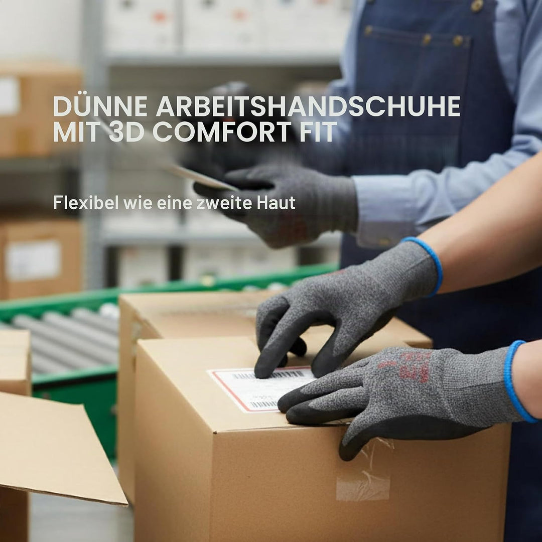 DEX FIT Arbeitshandschuhe FN330, 3D Comfort Stretch Fit, Power Grip, mit Strapazierfähigem Schaumnit