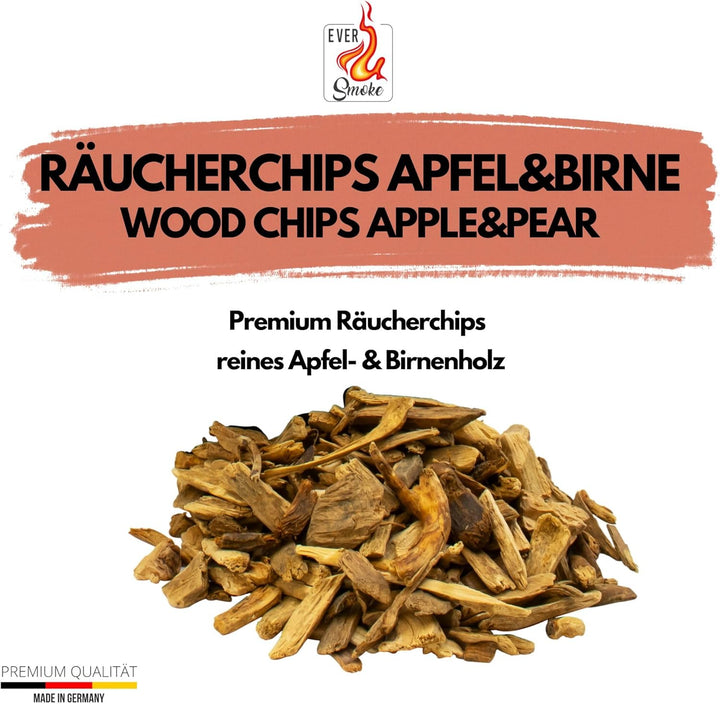Premium BBQ Räucherchips im praktischen Eimer - 4 versch. Sorten für bestes Raucharoma - besonders r