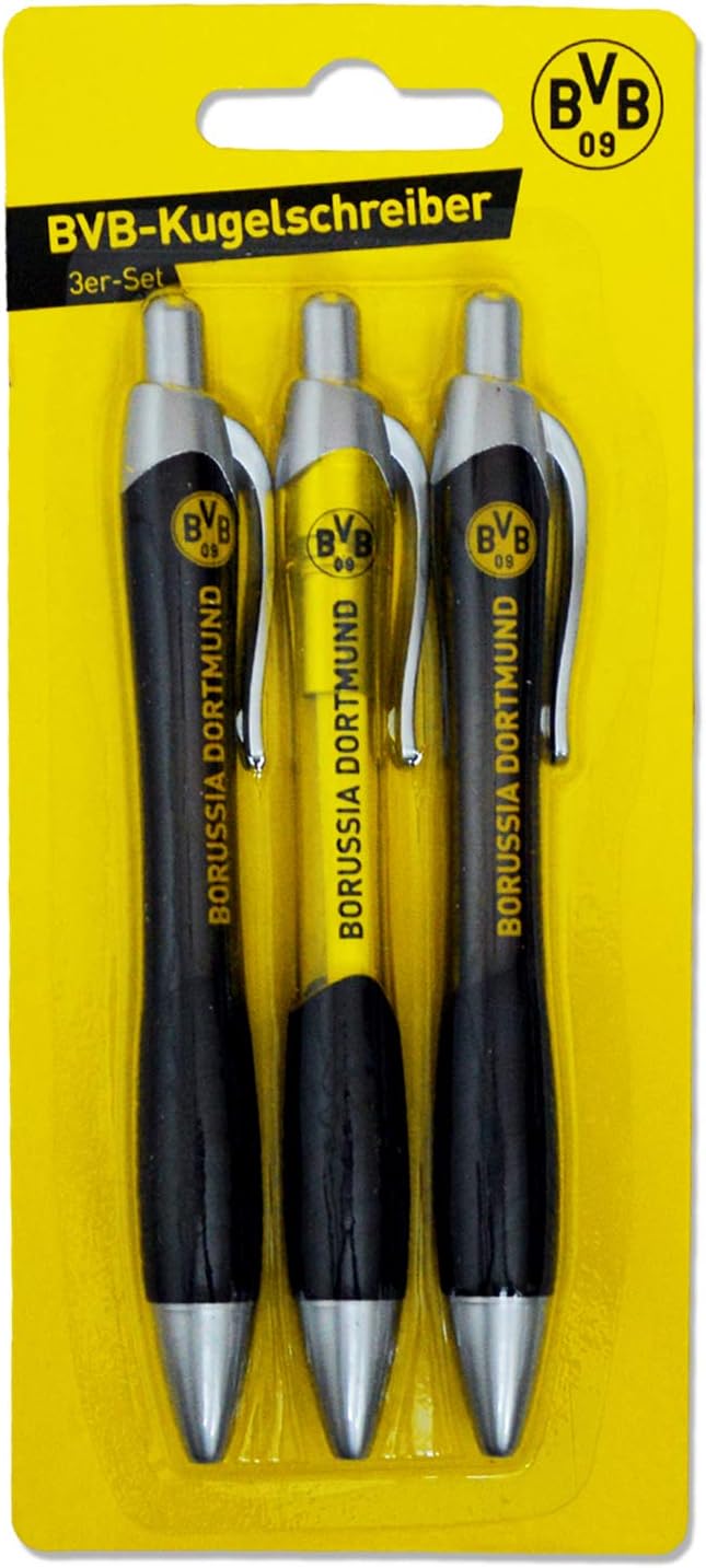 Borussia Dortmund BVB-Zauberglas, 1 Stück (1er Pack) & BVB-Kugelschreiber (3er-Set) Bundle mit BVB-K