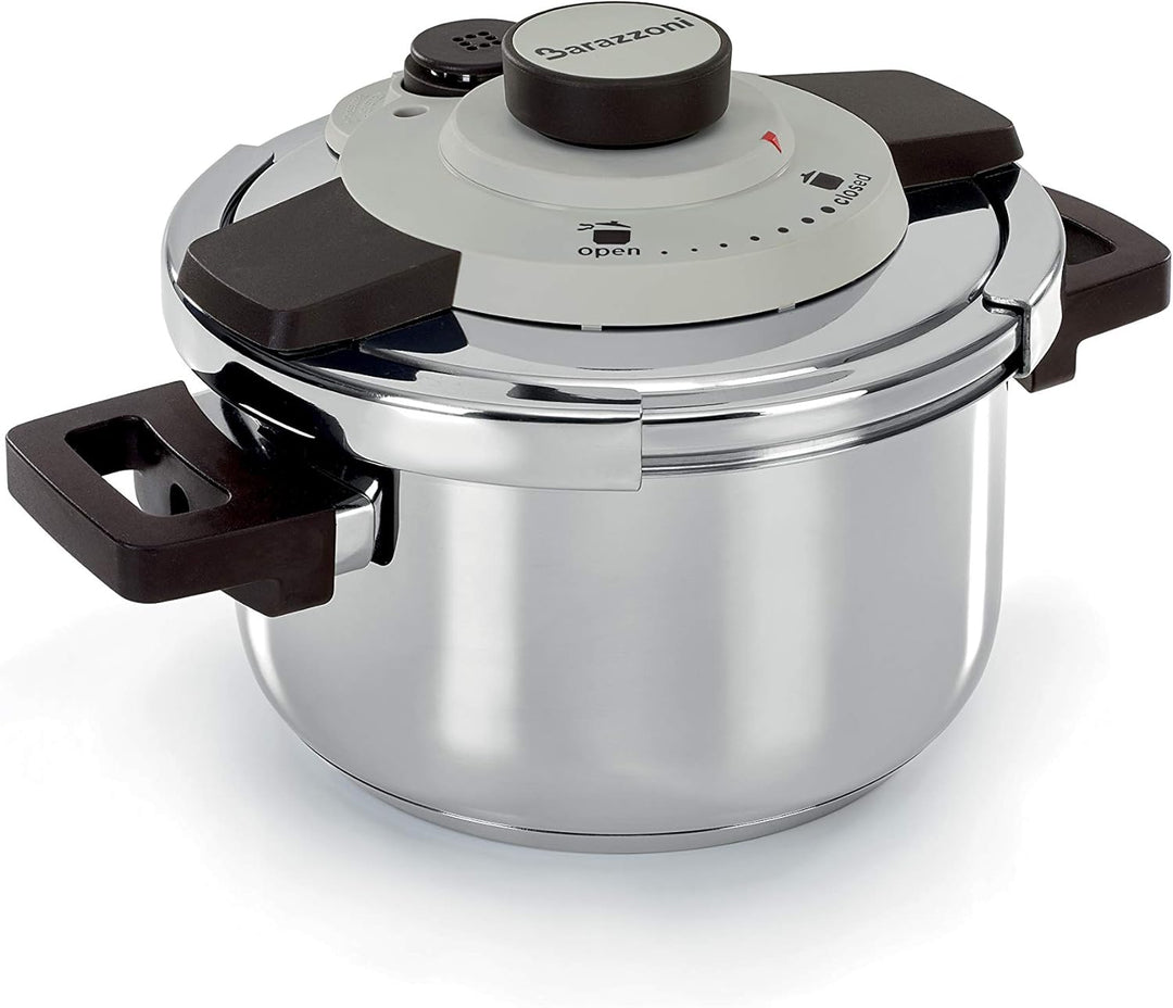 Barazzoni Facile Schnellkochtopf Easy Dual System einfach, Fassungsvermögen 4,5 l, Ø 22 cm, Edelstah