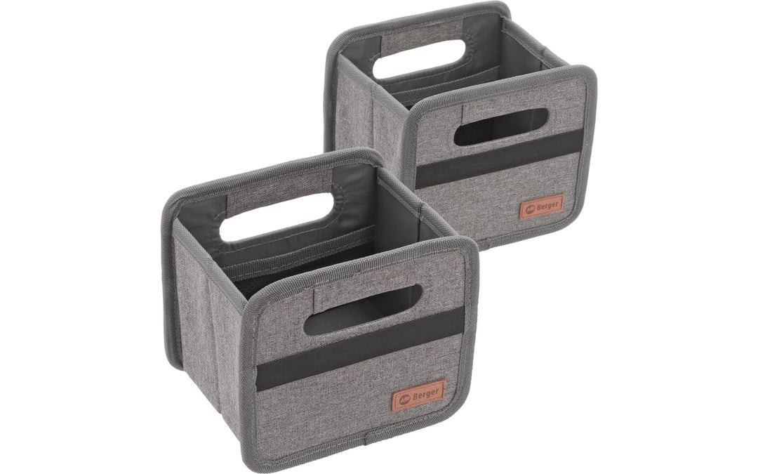 BERGER Faltbox Milo mini 2er-Set | klappbare Aufbewahrungsbox | Organizer für Auto Haushalt Camping