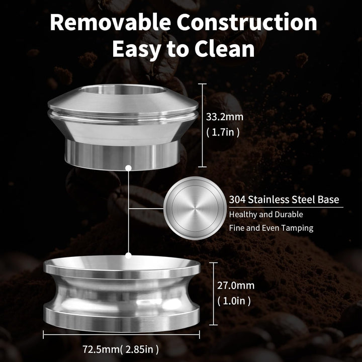 Kaffeestampfer für Mokkakanne, 304 Edelstahl, Espresso-Kaffee-Trichter, kompatibel mit Aluminium-Esp