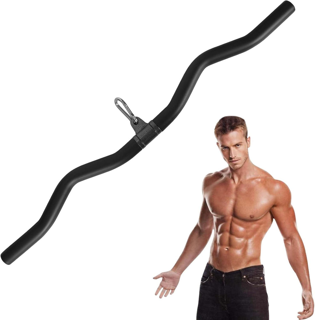 Latzugstange 80 cm, Bizeps Stange Schwarz, Trizeps Stange, Zugstange Fitness mit Drehgelenk für Zuha