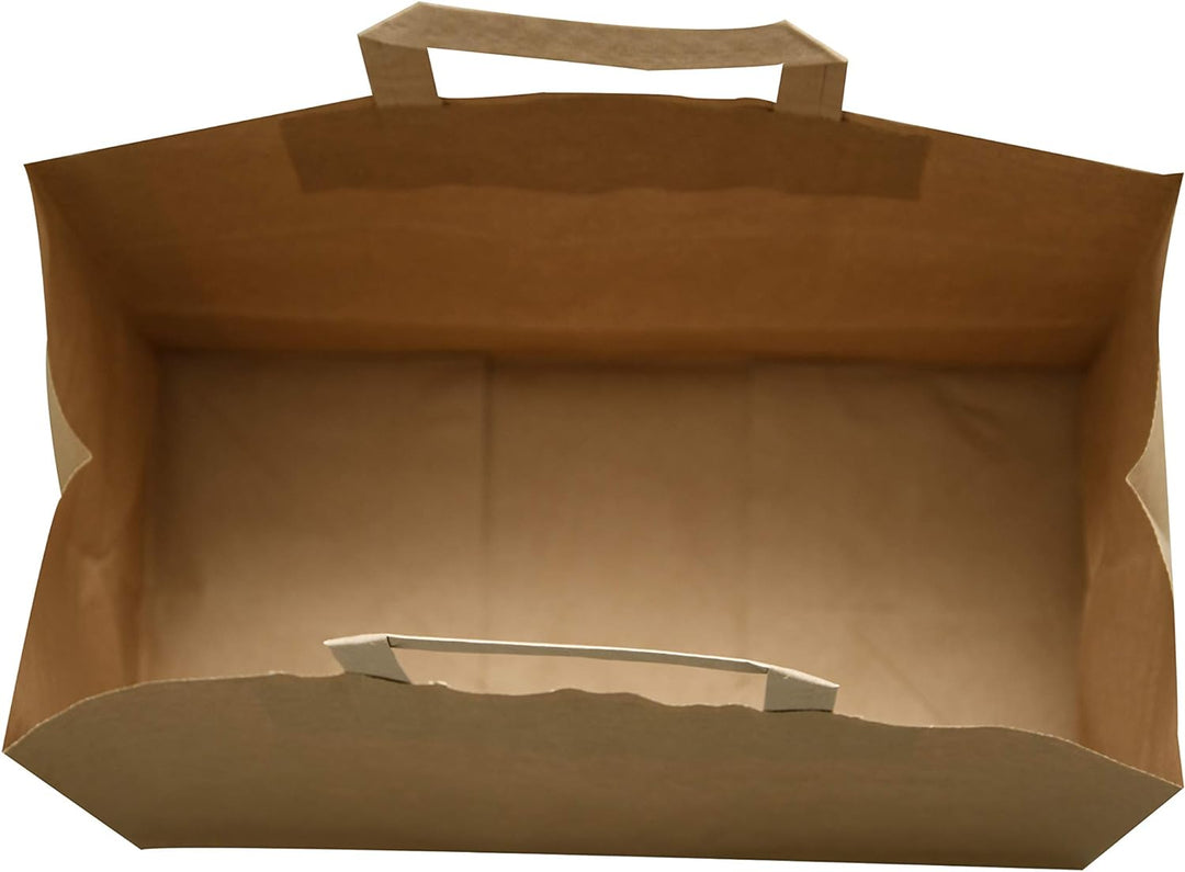 Carte Dozio S.r.l. Kraft Shopper mit quadratischem Boden, Havanna, flacher Griff, 27 cm + 17 x 29 cm