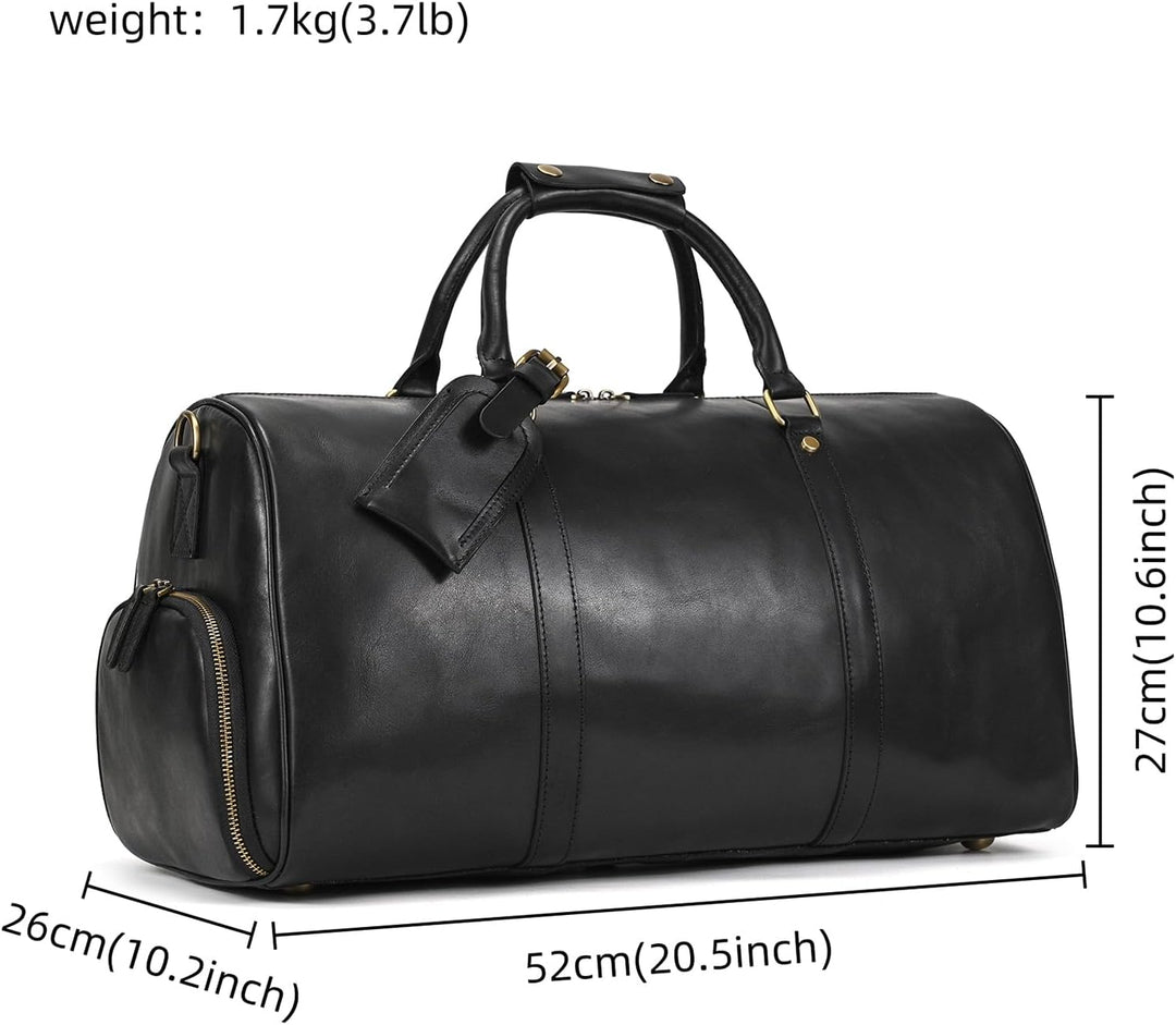 LUUFAN Leder Reisetasche grosse Kapazität Duffel Gepäcktasche mit Schuhfach, Männer Frauen Umhängeta