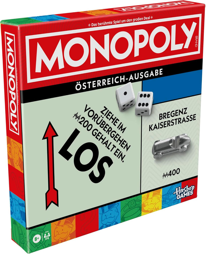 Monopoly Brettspiel mit Aufbewahrungsfach und grösseren Spielfiguren - Deutsche Fassung