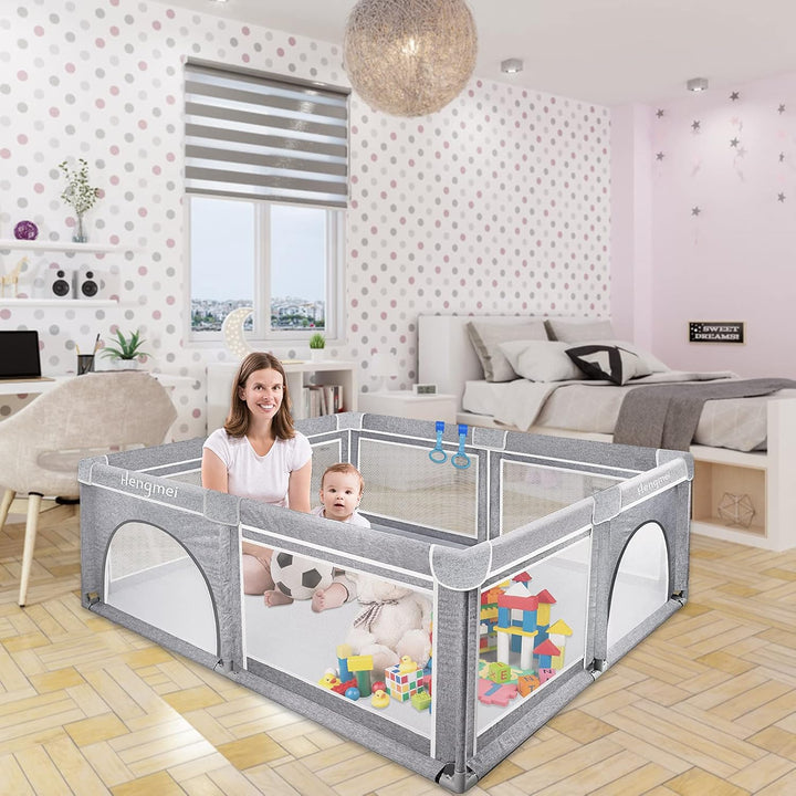 Aufun Laufstall Baby Laufgitter Absperrgitter, XL Kleinkinder grosse Sicherheitsspielplatz, Schutzgi