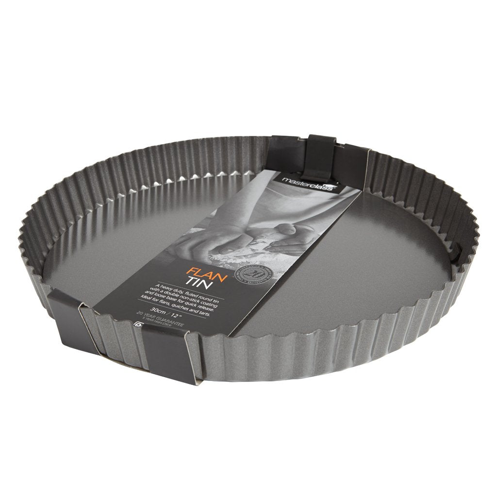 MasterClass Grosse Tarteform, geriffelte Quicheform mit losem Boden und PTFE-, PFOA- und BPA-freiem