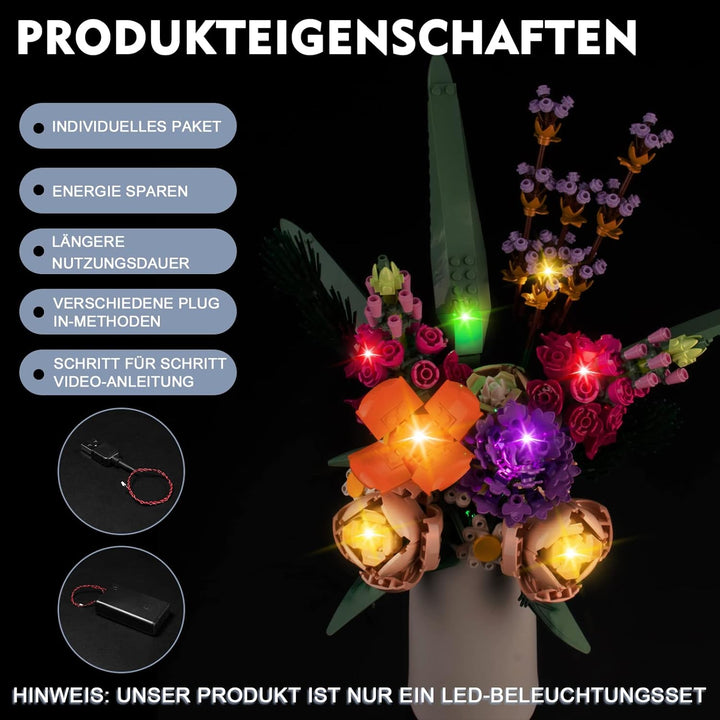 Led Licht Set für Lego 10280 Icons Blumenstrauss (Kein Lego-Modell), Led Beleuchtungs Set für Lego F