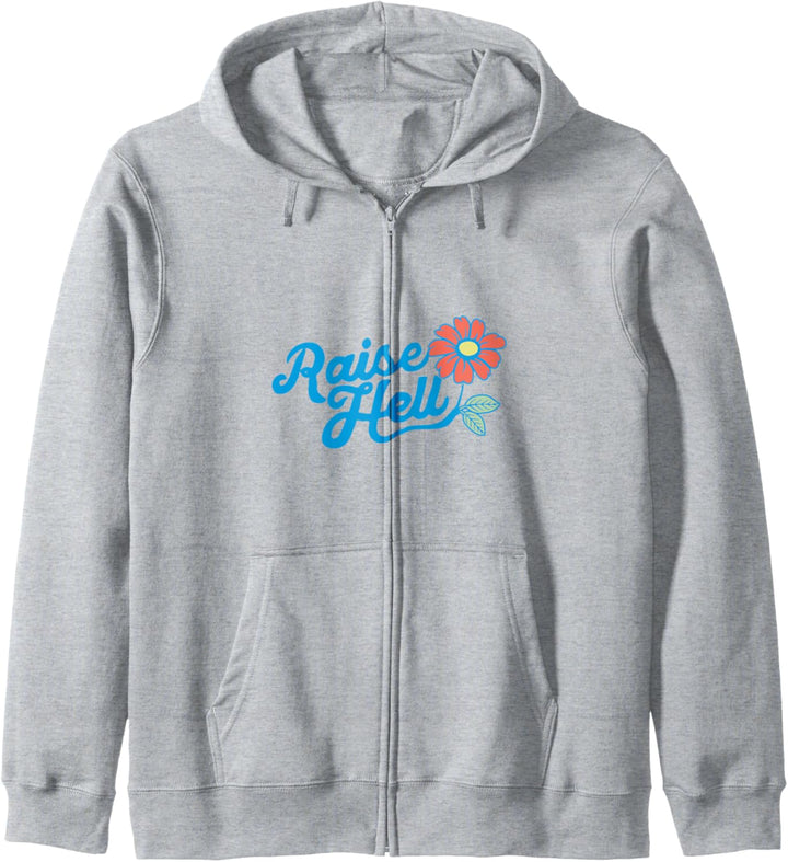 Raise Hell - Retro Flower Typography Graphic Kapuzenjacke