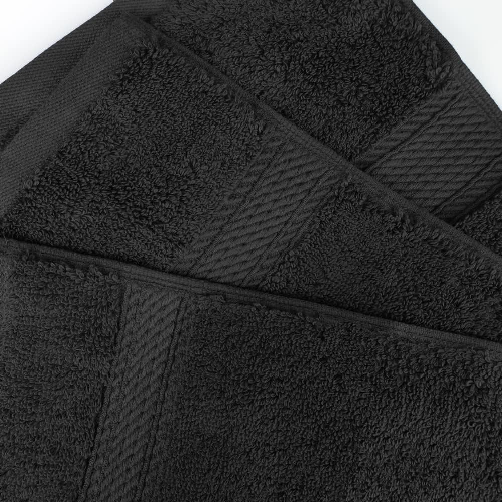 SUPERIOR - Handtuchset, Baumwolle, schwarz, 900 Gramm, 3-teilig, Schwarz