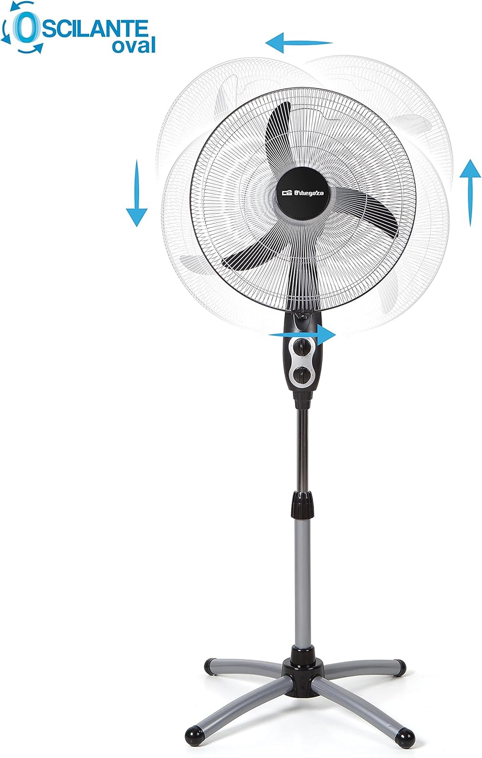 Orbegozo SF 0156 – Ovaler Standventilator, oszillierend, Leistung 60 W, 3 Geschwindigkeitsstufen, Du