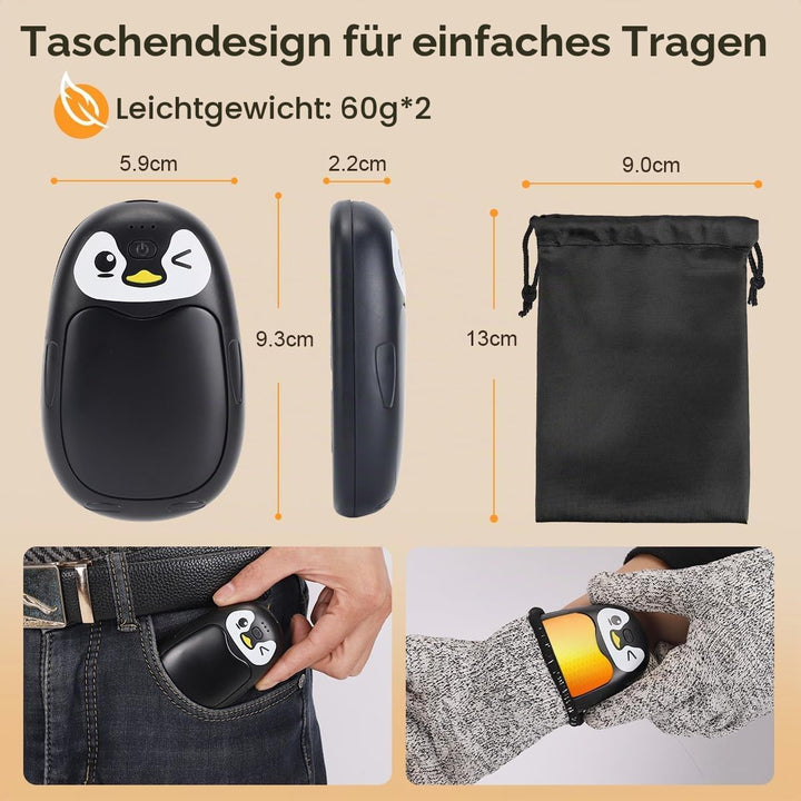 Taschenwärmer Elektrisch Handwärmer Hand Warmers Kinder USB Aufladbar 2 Pack Wärmer Akku Winter Gadg