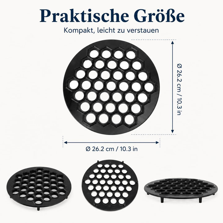 Pelmeni Form, Russischer Ravioli Maker aus massiver Aluminiumlegierung mit 37 Löchern, Teigtaschenfo