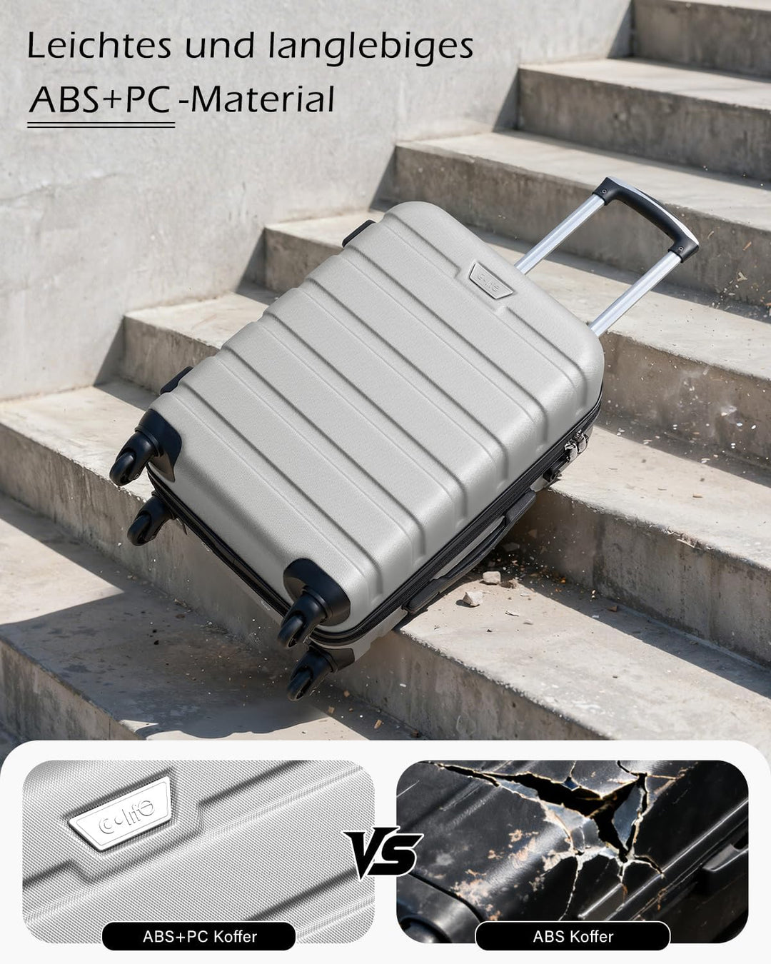 COOLIFE Koffer Premium Koffer Hartschalenkoffer Trolley Rollkoffer Reisekoffer Kofferset Handgepäck