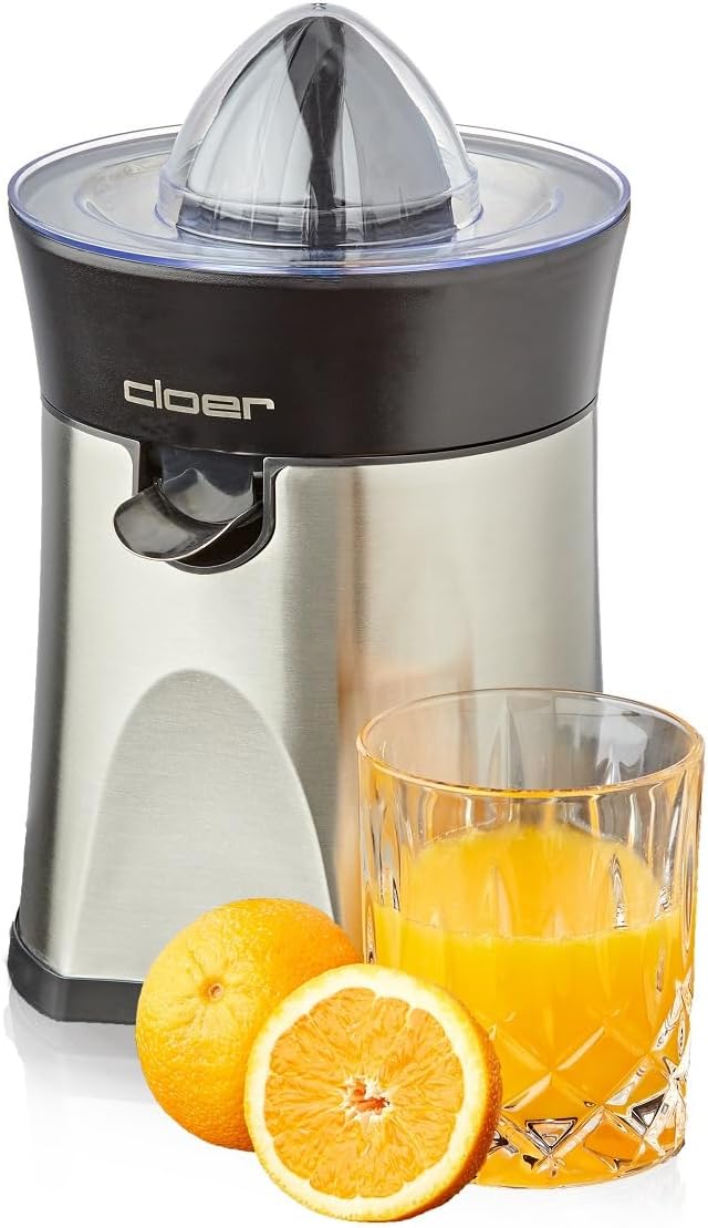 Cloer 6815 Zitruspresse und Orangenpresse, 2-in-1 Saftpresse, elektrisch, kleiner und grosser Pressk