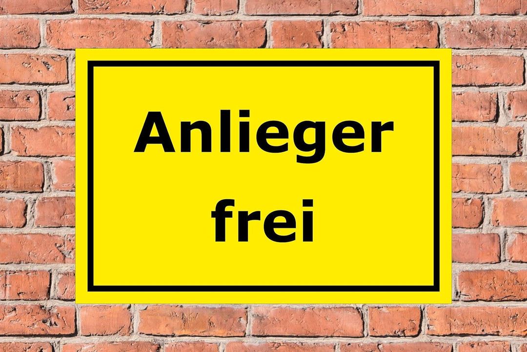 Melis Folienwerkstatt Schild Anlieger frei - 60x40cm - 3mm Aluverbund – 20 VAR S00245-232-C 60x40cm