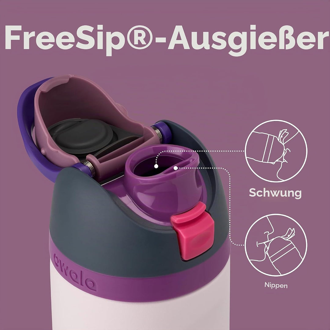 OWALA FreeSip Isolierte Edelstahl Trinkflasche mit Strohhalm, 710 ml – BPA-frei, optimal für Sport,